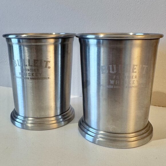 Bulleit Frontier Whiskey Stainless Steel Mint Julep Cups - Picture 1 of 6
